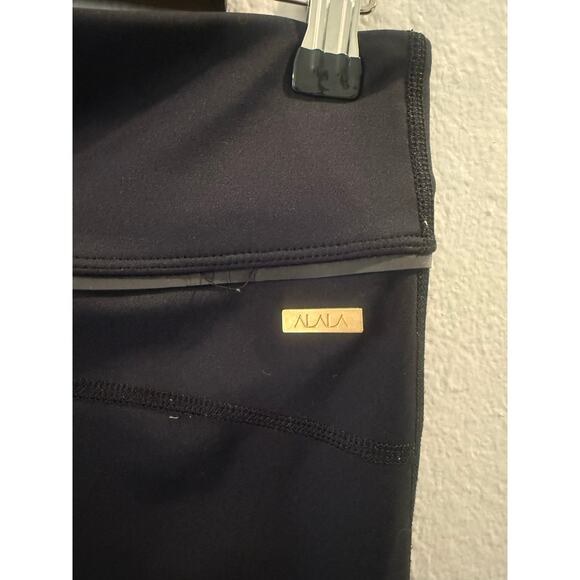 043 ALALA Leggings Activewear Colorblock Black Grey Panels Sz L - Picture 4 of 6